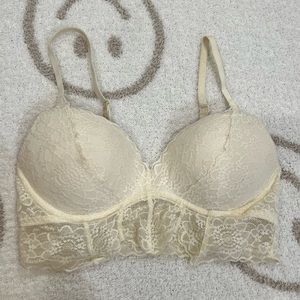 VGUC PINK small cream lace push up bralette